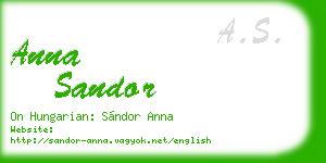 anna sandor business card