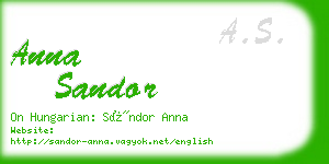 anna sandor business card